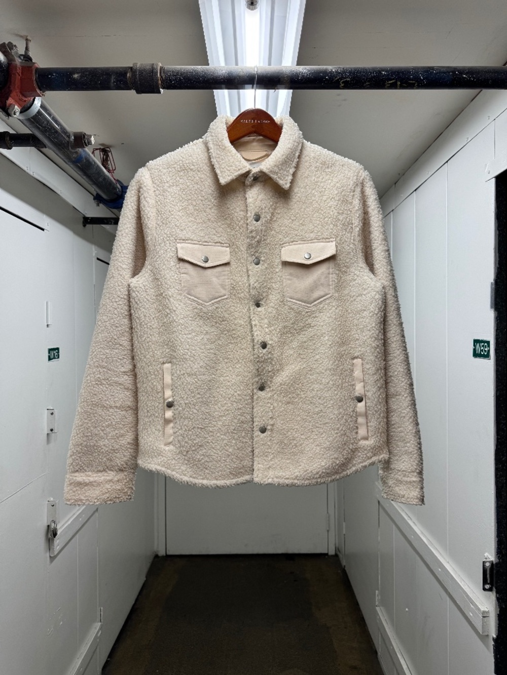 Goodfellow and Co Faux Shearling Fleece Cream Shirt Jacket